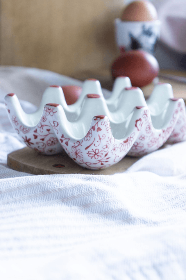 Présentoir à œufs en porcelaine, plat pour ranger les œufs décoration de la cuisine