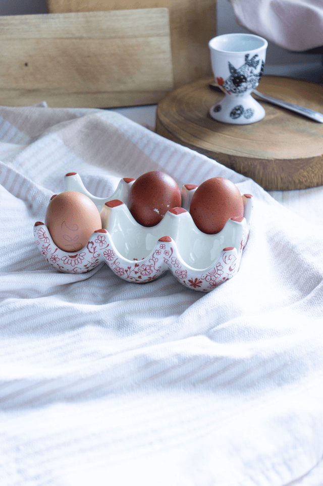 Présentoir à œufs en porcelaine, plat pour ranger les œufs décoration de la cuisine
