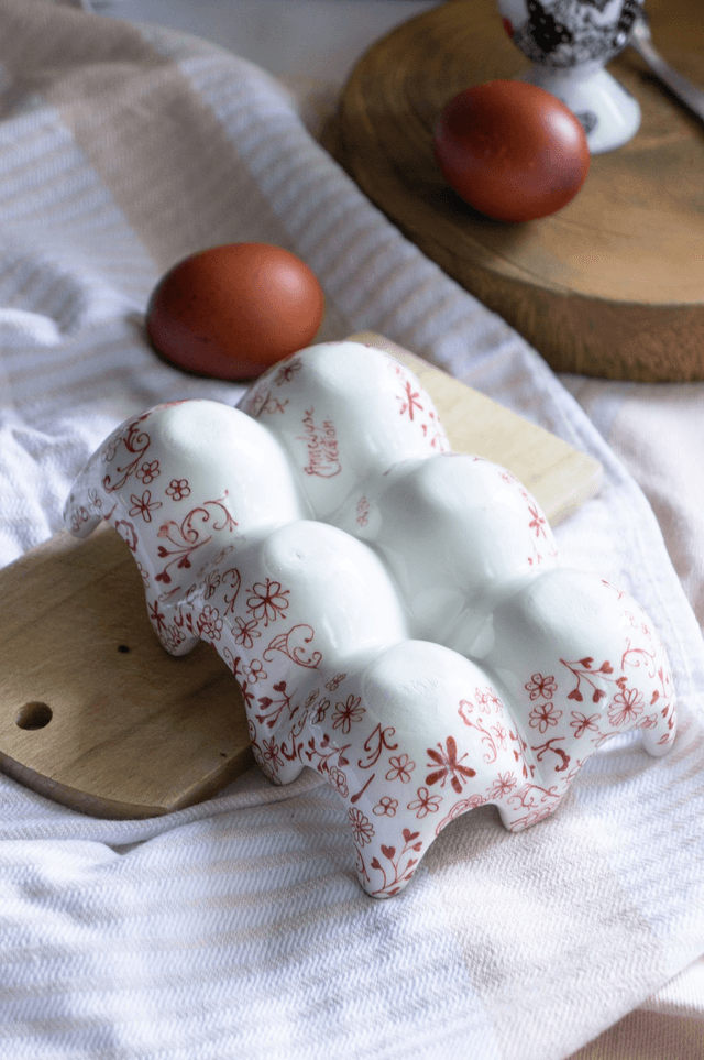 Présentoir à œufs en porcelaine, plat pour ranger les œufs décoration de la cuisine