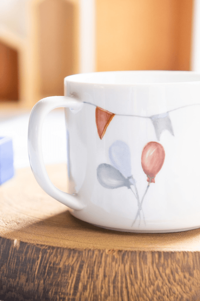 Ensemble repas et boîte à dents en porcelaine, motif ourson vintage et arc-en-ciel à personnaliser